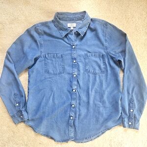 Lucky Brand Split Hem Chambray Shirt